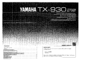 Yamaha TX-930 - Owners Manual 
